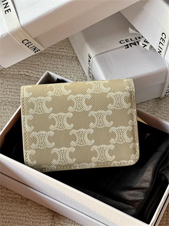 Ce**e triomphe compact wallet in triomphe canvas