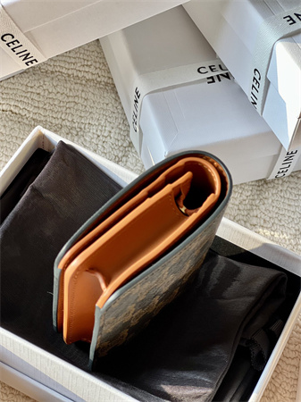 Ce**e triomphe compact wallet in triomphe canvas