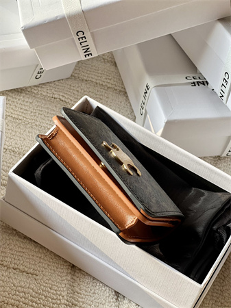 Ce**e triomphe compact wallet in triomphe canvas