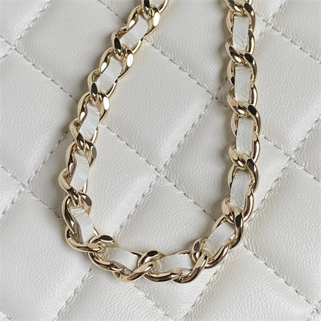 Ch*el trendy cc vanity case lambskin gold tone metal white ap1472