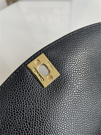 Ch*el vintage flap bag grained calfskin gold tone metal black a2221