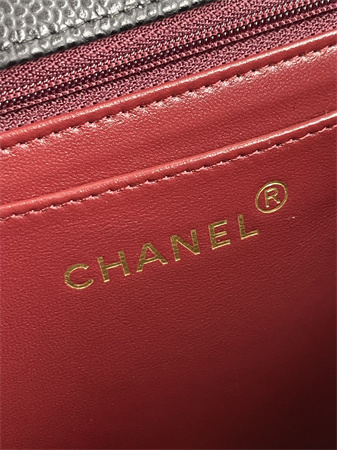 Ch*el vintage classic flap bag grained calfskin gold tone metal black a2218