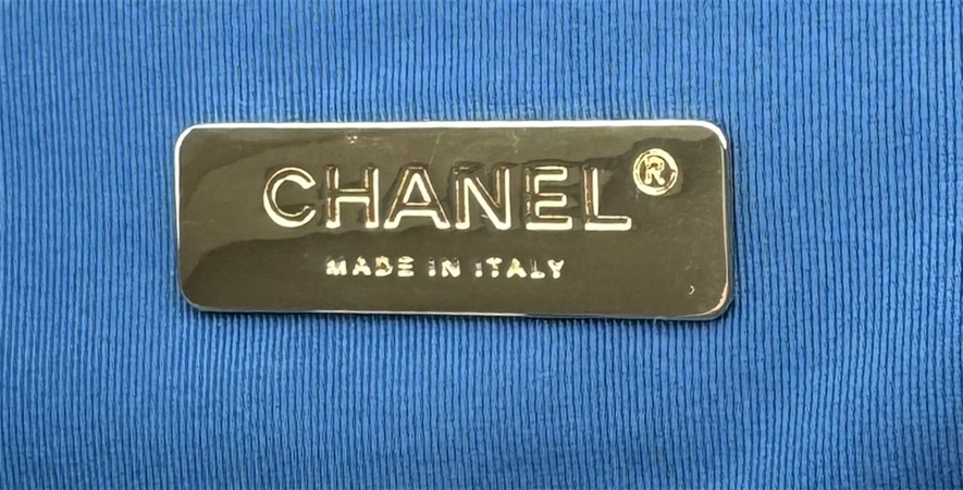 Ch*el 19 bag denim fabric gold tone as1160