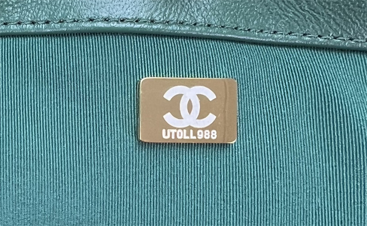 large Ch*el 19 bag tweed gold tone multicolor as1161