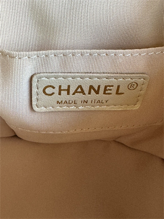 Ch*el duma backpack lambskin gold tone metal beige as2908