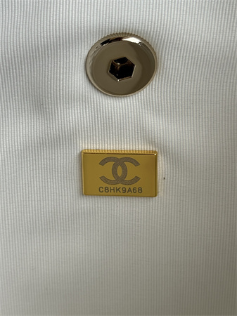 Ch*el duma backpack grained calfskin gold tone metal white as3618