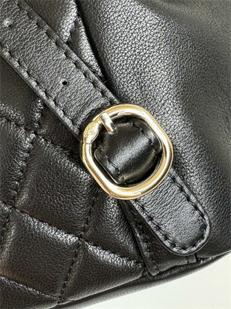 Ch*el duma backpack calfskin gold tone metal black as3618