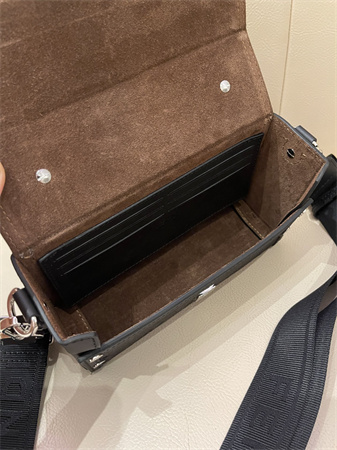 F**di soft trunk baguette brown ff eclissi jacquard fabric bag