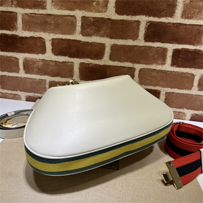 G*u*i attache large shoulder bag leather white 702823