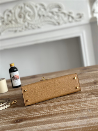 H**mes kelly mini ii bag epsom leather biscuit/craie hs