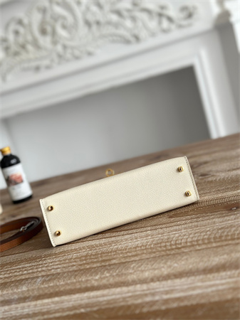 H**mes kelly mini ii bag epsom leather craie/mauve pale/gold hs