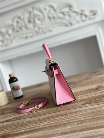 H**mes kelly mini ii bag epsom leather craie/mauve sylvestre hs