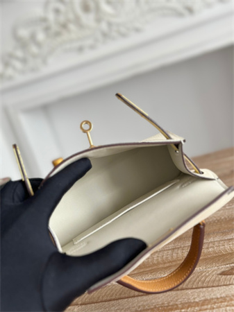 H**mes kelly mini ii bag epsom leather craie/jaune poussin/sesame hs