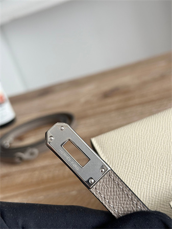 H**mes kelly mini ii bag epsom leather craie/grisasphalte hs