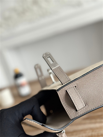 H**mes kelly mini ii bag epsom leather craie/grisasphalte hs