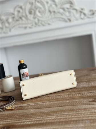 H**mes kelly mini ii bag epsom leather craie/etoupe hs