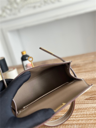 H**mes kelly mini ii bag epsom leather craie/etoupe hs