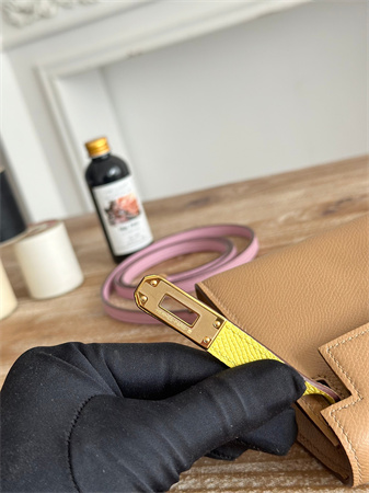 H**mes kelly mini ii bag epsom leather chai/lime/mauve sylvestre hs