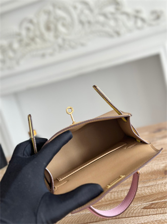 H**mes kelly mini ii bag epsom leather chai/lime/mauve sylvestre hs