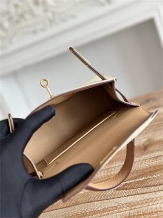 H**mes kelly mini ii bag epsom leather craie/chai hs