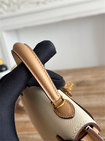 H**mes kelly mini ii bag epsom leather craie/chai hs