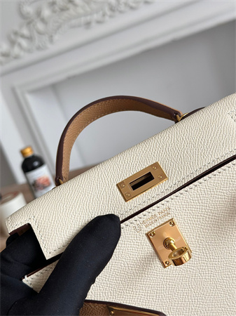 H**mes kelly mini ii bag epsom leather craie/chai hs