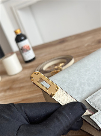 H**mes kelly mini ii bag epsom leather blue pale/craie hs