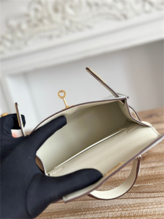 H**mes kelly mini ii bag epsom leather blue pale/craie hs