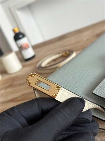 H**mes kelly mini ii bag epsom leather gris glacier/craie hs