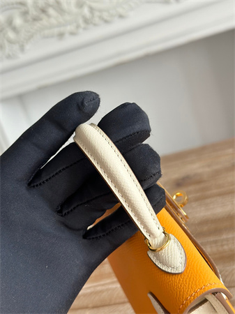 H**mes kelly mini ii bag epsom leather jaune d’or/craie hs