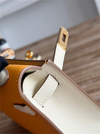 H**mes kelly mini ii bag epsom leather jaune d’or/craie hs