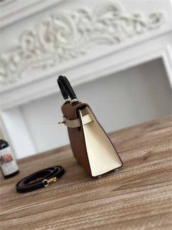 H**mes kelly mini ii bag epsom leather gold/craie/black hs