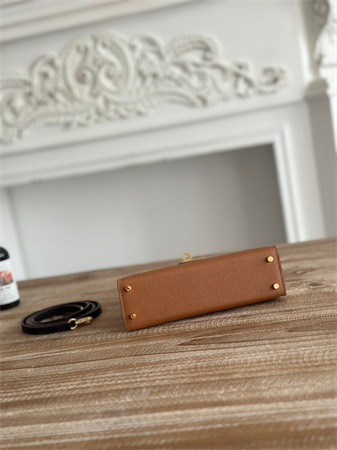 H**mes kelly mini ii bag epsom leather gold/craie/black hs