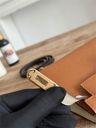 H**mes kelly mini ii bag epsom leather gold/craie/black hs