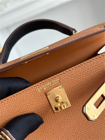 H**mes kelly mini ii bag epsom leather gold/craie/black hs