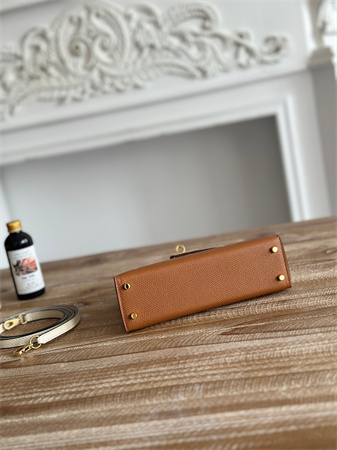 H**mes kelly mini ii bag epsom leather gold/craie hs