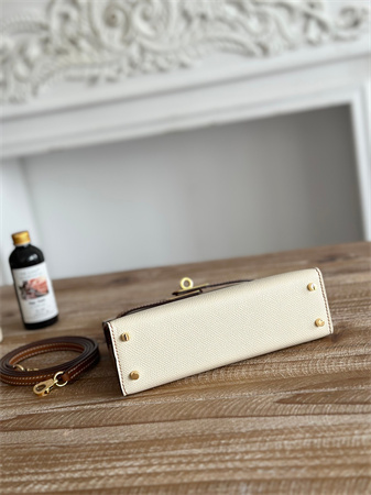 H**mes kelly mini ii bag epsom leather craie/gold hs