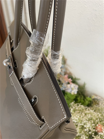 Bir.kin Shoulder Bag 29 Swift Leather Gold/Silver Tone Metal Etoupe Color HS