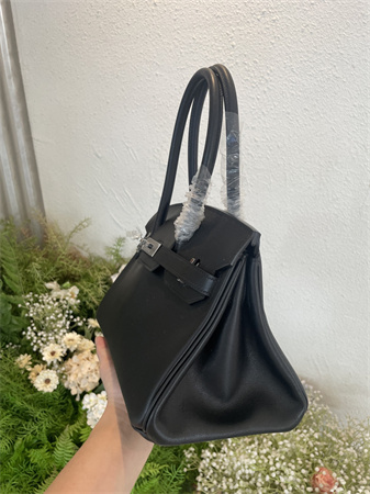 Bir.kin Shoulder Bag 29 Swift Leather Gold/Silver Tone Metal Black Color HS