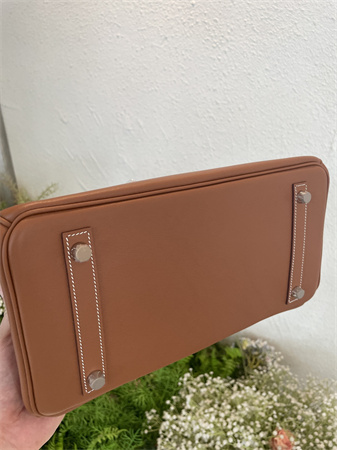 Bir.kin Shoulder Bag 29 Swift Leather Gold/Silver Tone Metal Gold Color HS