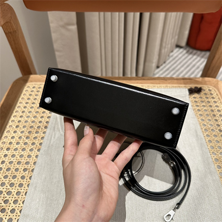 H**mes kelly mini ii bag box leather gold/silver tone metal black hs