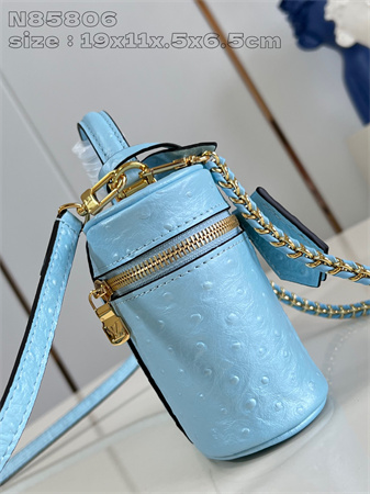 L.V Vanity Chain Pouch Ostrich Leather Blue N85820