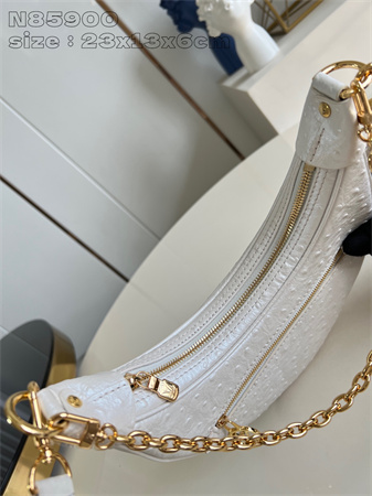 L.V Loop Handbag Ostrich leather White N85900