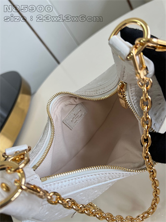 L.V Loop Handbag Ostrich leather White N85900