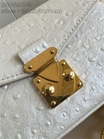 L.V POCHETTE M??TIS EAST WEST Ostrich Leather White N85902