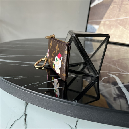 L.V Key Pouch Vivienne Holidays Monogram Canvas Inside Red M12217