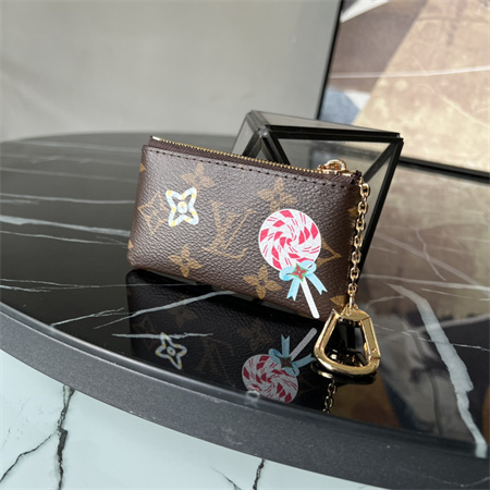 L.V Key Pouch Vivienne Holidays Monogram Canvas Inside Red M12217