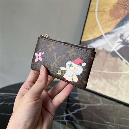 L.V Key Pouch Vivienne Holidays Monogram Canvas Inside Red M12217