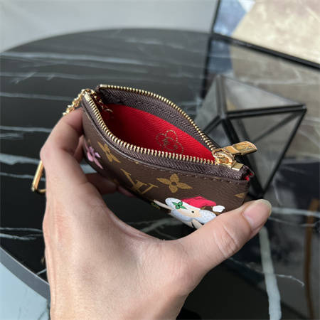 L.V Key Pouch Vivienne Holidays Monogram Canvas Inside Red M12217