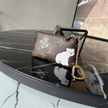 L.V Key Pouch Vivienne Holidays Monogram Canvas Inside Blue M12229